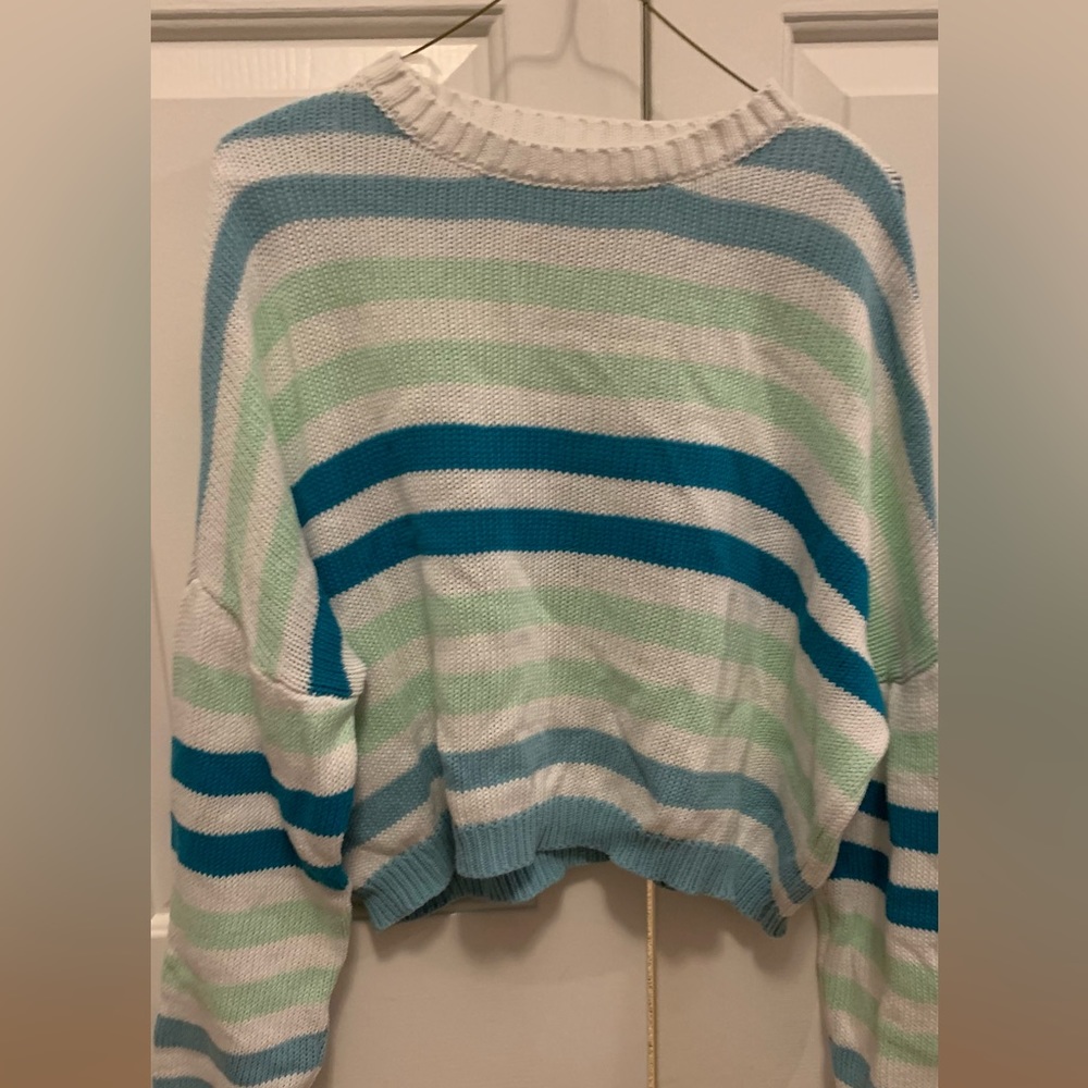 Mi Ami small striped pastel blue and green